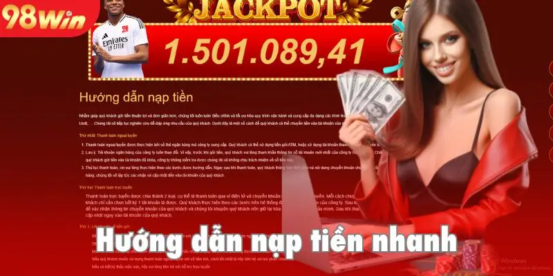 Quy trình nạp tiền 98win với 3 bước đơn giản